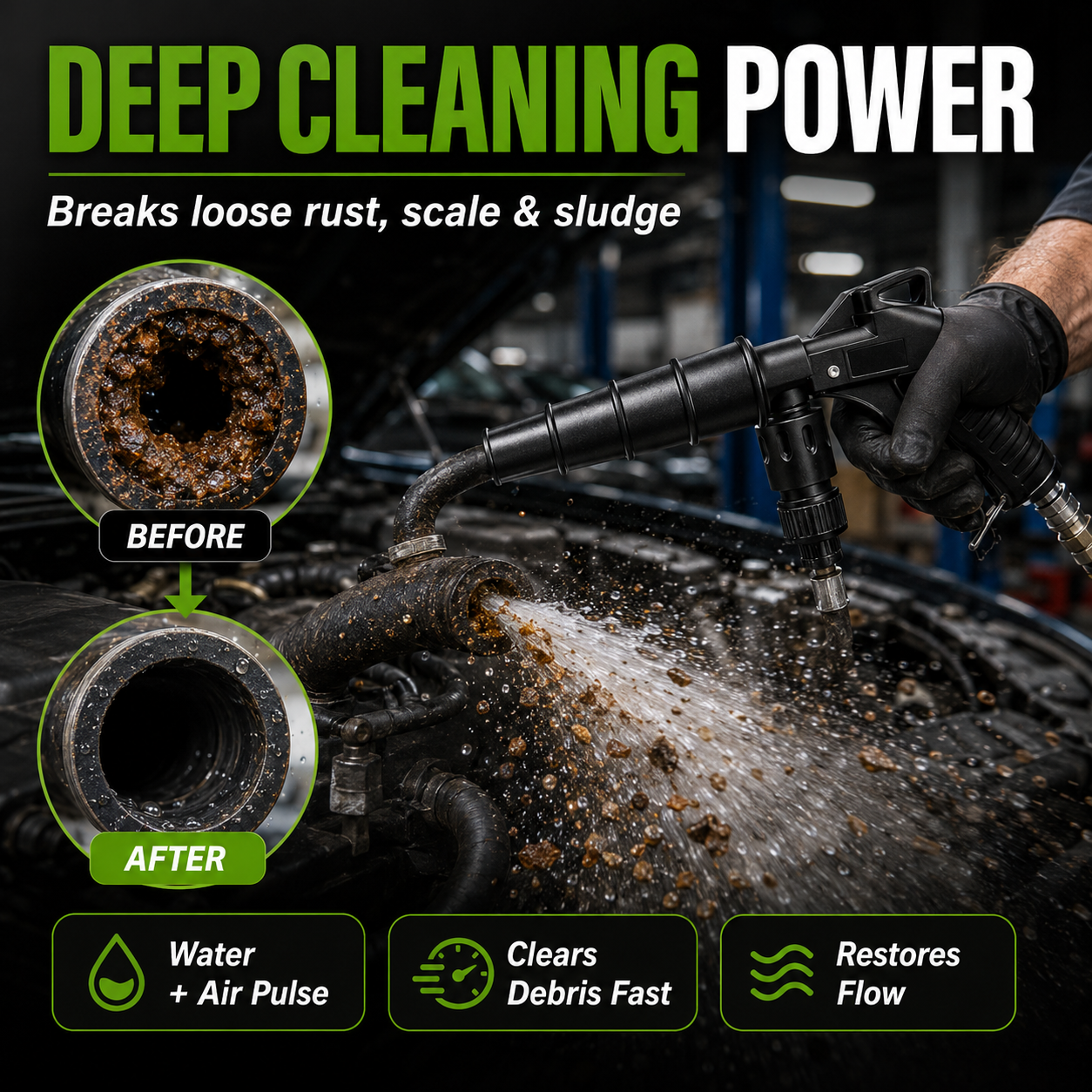 🚗High-Pressure Pulse Flush Gun Kit for Radiator Cleaning