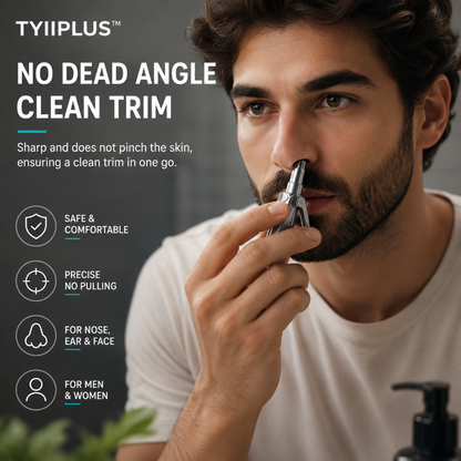 Manual Nose Hair Trimmer – Stainless Steel 360° Trimmer, Waterproof & No Battery Required