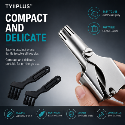 Manual Nose Hair Trimmer – Stainless Steel 360° Trimmer, Waterproof & No Battery Required