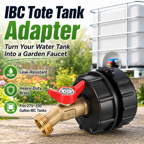 IBC Tote Adapter Kit With Brass Garden Hose Valve