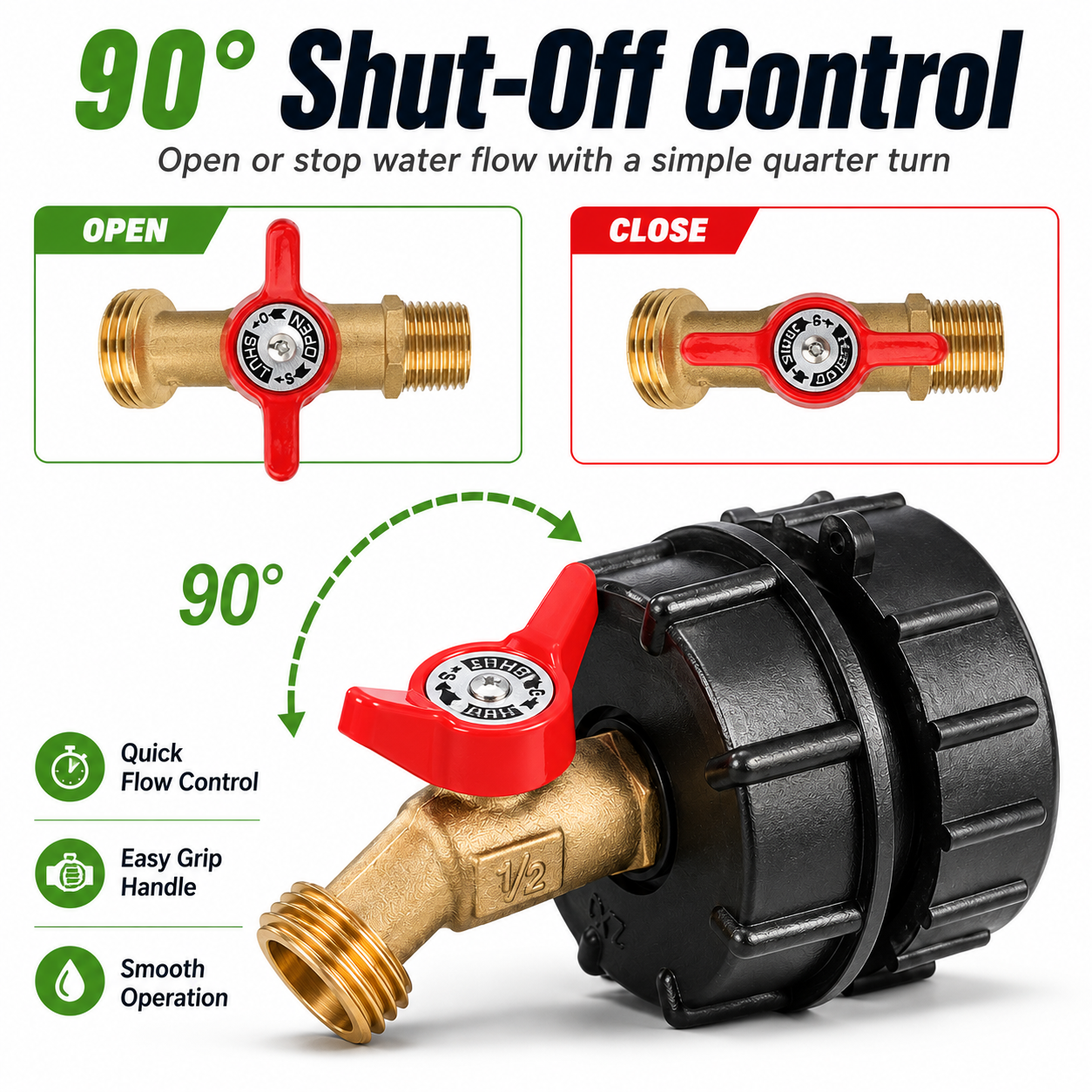 IBC Tote Adapter Kit With Brass Garden Hose Valve
