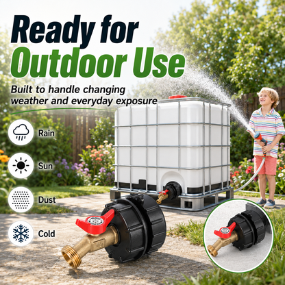 IBC Tote Adapter Kit With Brass Garden Hose Valve