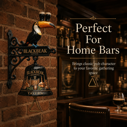 🍺Vintage Celtic Toucan Cast Iron Wall Bell – Classic Tavern Decor For Entry & Home Bar