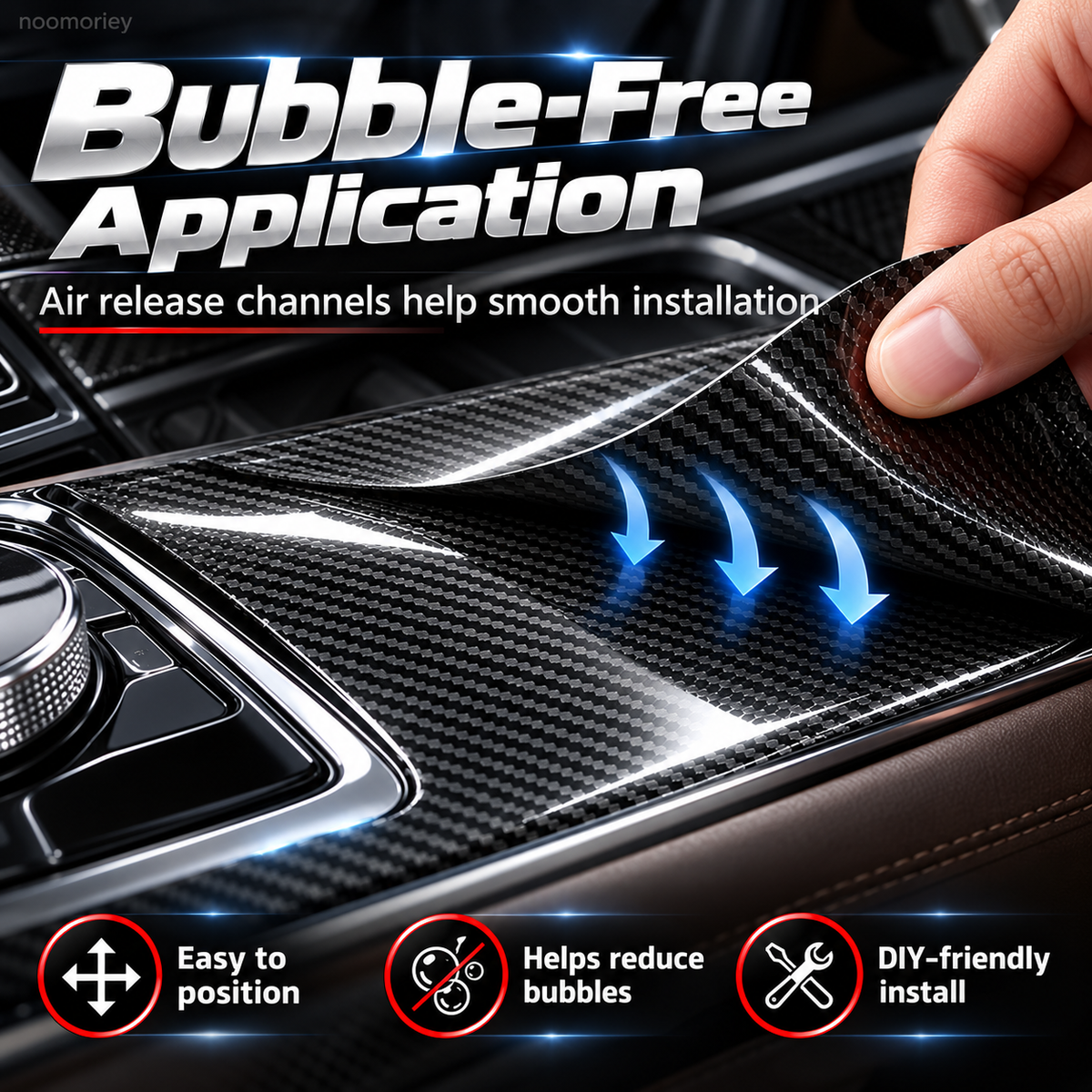 ✨ 6D Gloss Carbon Fiber Vinyl Wrap – Self-Adhesive Waterproof Car Interior & Exterior Trim Film