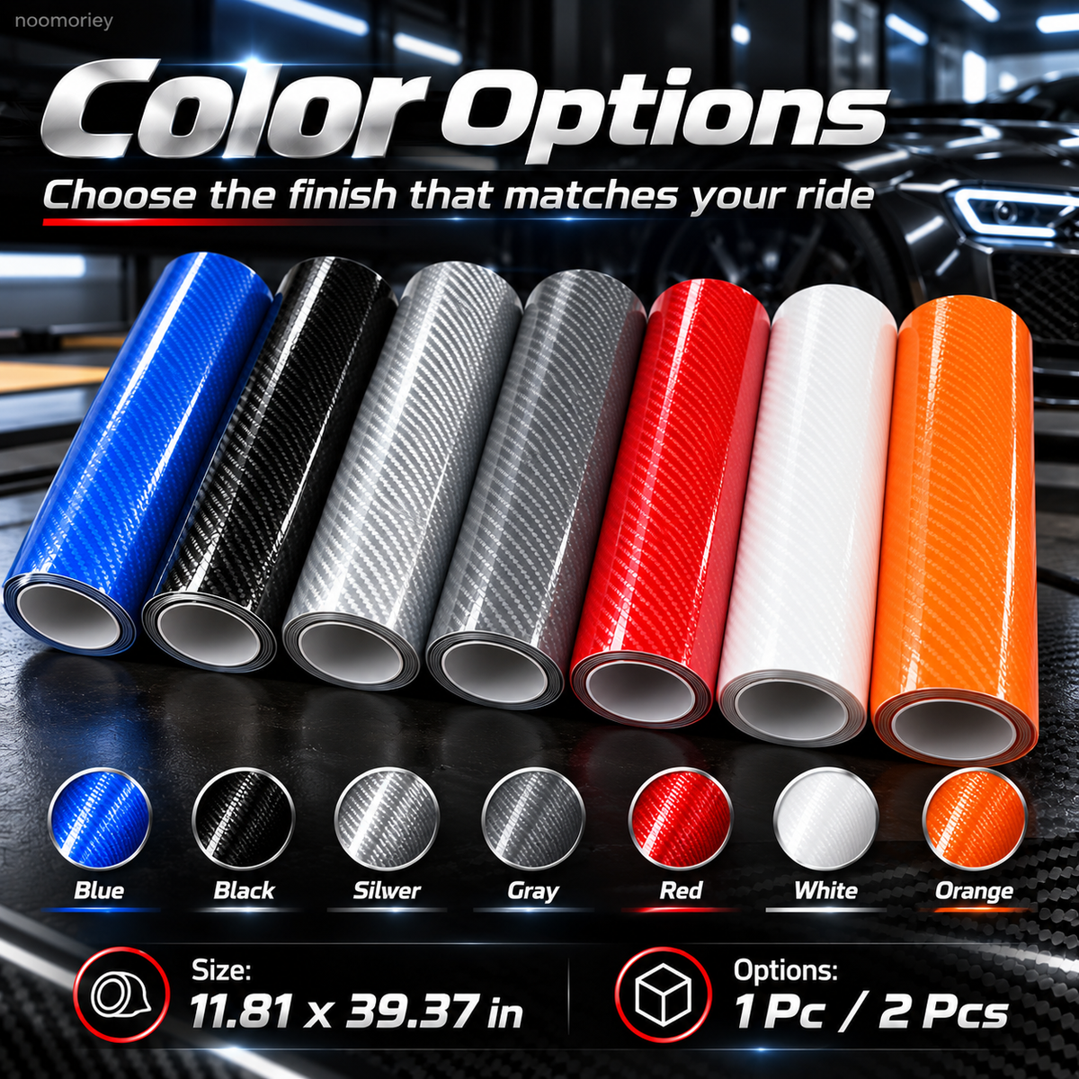 ✨ 6D Gloss Carbon Fiber Vinyl Wrap – Self-Adhesive Waterproof Car Interior & Exterior Trim Film