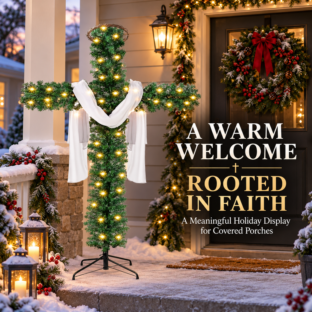 🎄 50% OFF 🙏 Lighted Christmas Cross – Meaningful Holiday Home Decor