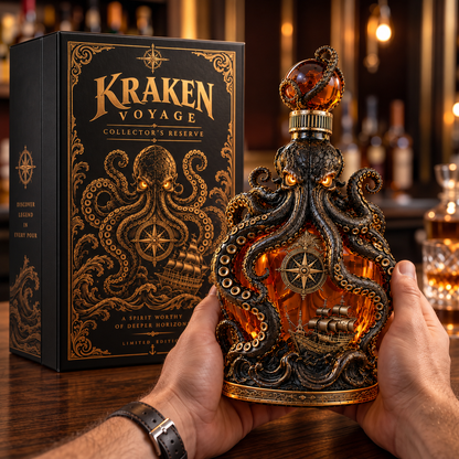 🐙Kraken Voyage Octopus Whiskey Decanter | Gothic Nautical Bar Centerpiece