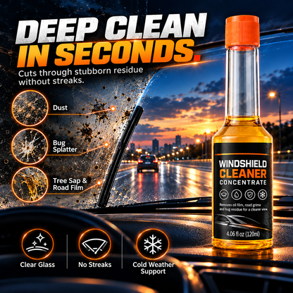 ✨Concentrated Windshield Washer Fluid – Oil Film & Bug Residue Cleaner, 120ml🌧️