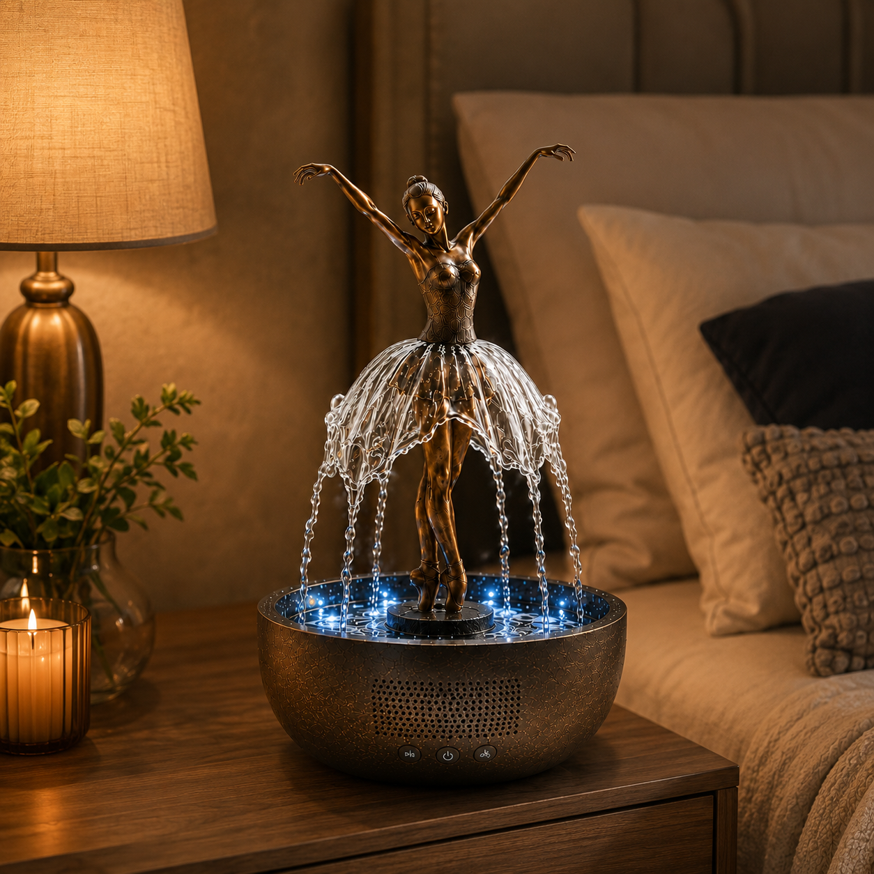 Cyrarise ™🎁Elegant Ballerina Waterfall Fountain Lamp