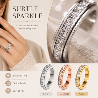 💥New Arrival | September Laurel Anxiety Rings for Women and men Titanium Steel Spinner Fidget Band