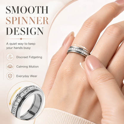 💥New Arrival | September Laurel Anxiety Rings for Women and men Titanium Steel Spinner Fidget Band
