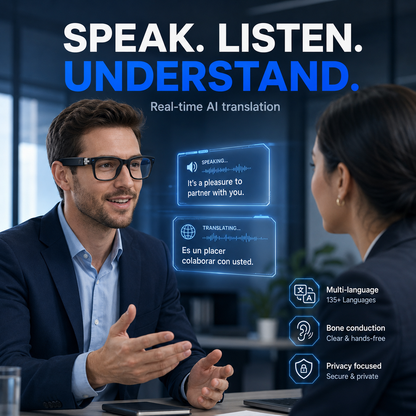 Real-time AI Translation Sunglasses with Smart Zoom