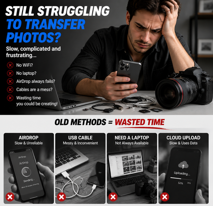 🔌 5-in-1 SD Card Reader for iPhone & USB-C – Fast Photo & Video Transfer Adapter