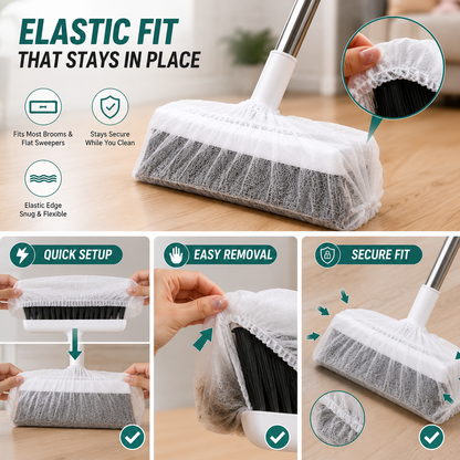 🔥Bestseller | Disposable Broom Dust Cover(100pcs)