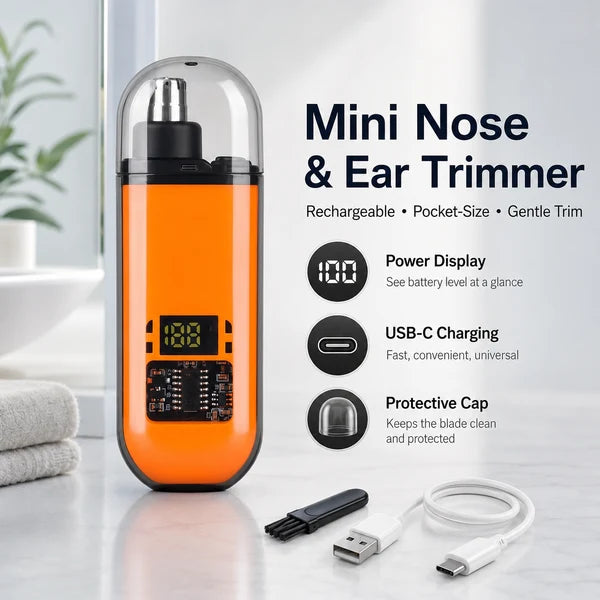 Professional LED Display Nose & Ear Trimmer, Painless Travel Gifts for Men Women.