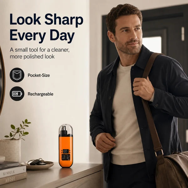 Professional LED Display Nose & Ear Trimmer, Painless Travel Gifts for Men Women.