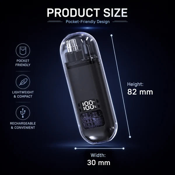 Professional LED Display Nose & Ear Trimmer, Painless Travel Gifts for Men Women.