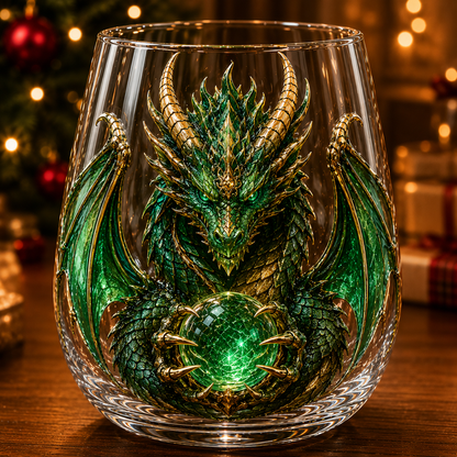 🔥HOT SALE 49% OFF🐉 3D Mythic Dragon Glass Art Cup | Luxury Raised Fantasy Glassware for Whiskey✨