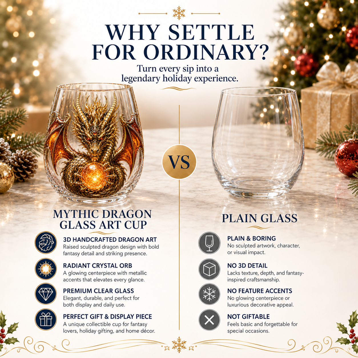 🔥HOT SALE 49% OFF🐉 3D Mythic Dragon Glass Art Cup | Luxury Raised Fantasy Glassware for Whiskey✨