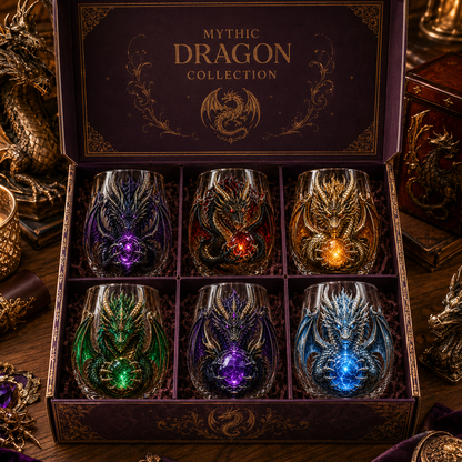 🔥HOT SALE 49% OFF🐉 3D Mythic Dragon Glass Art Cup | Luxury Raised Fantasy Glassware for Whiskey✨