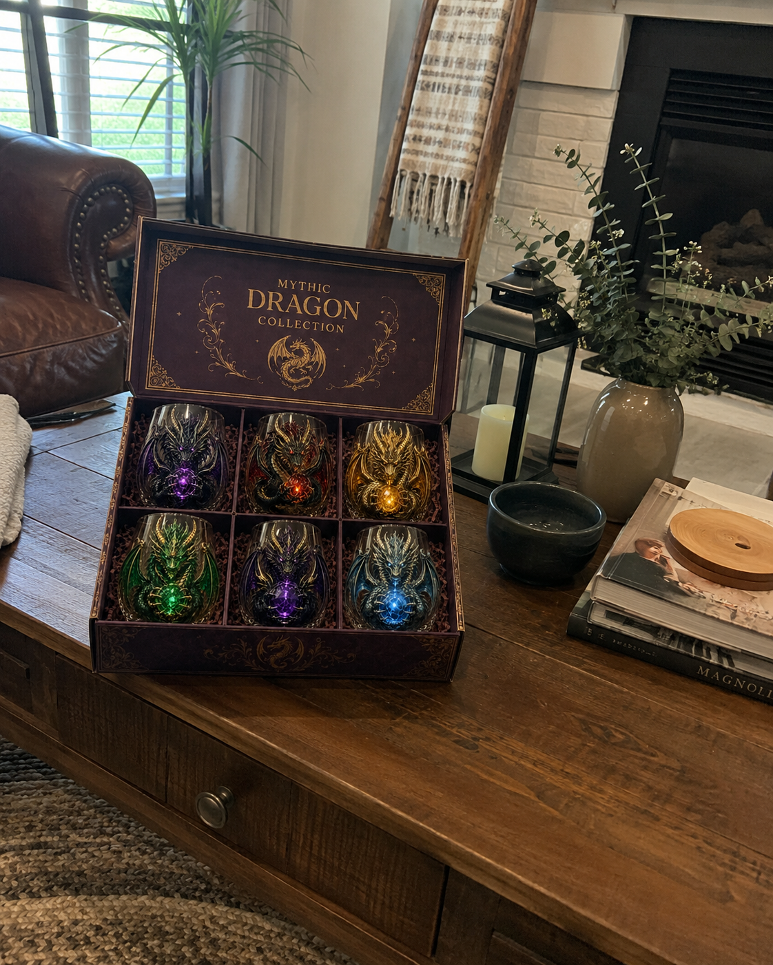 🔥HOT SALE 49% OFF🐉 3D Mythic Dragon Glass Art Cup | Luxury Raised Fantasy Glassware for Whiskey✨
