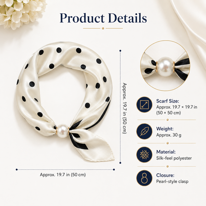 🔥HOT SALE Pearl Buckle Closure Printed Scarf