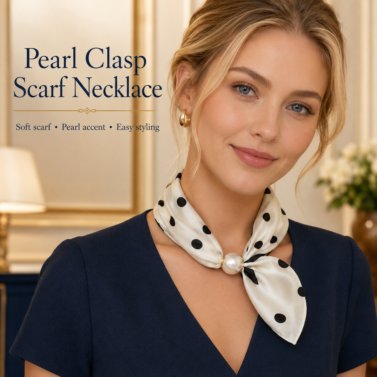 🔥HOT SALE Pearl Buckle Closure Printed Scarf