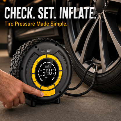🚗 6-in-1 Portable Car Jump Starter & Tire Inflator – 600A, 8000mAh