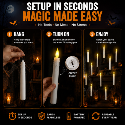 🕯️ Floating Halloween Candles – Create A Magical Haunted House Atmosphere