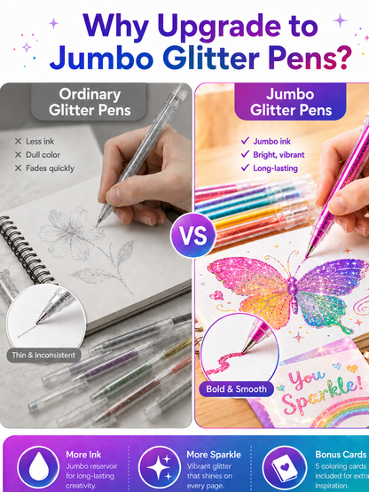 ✨ Sparkle Deal Vibrant Glitter Gel Pens for Coloring, Drawing & Creative Fun