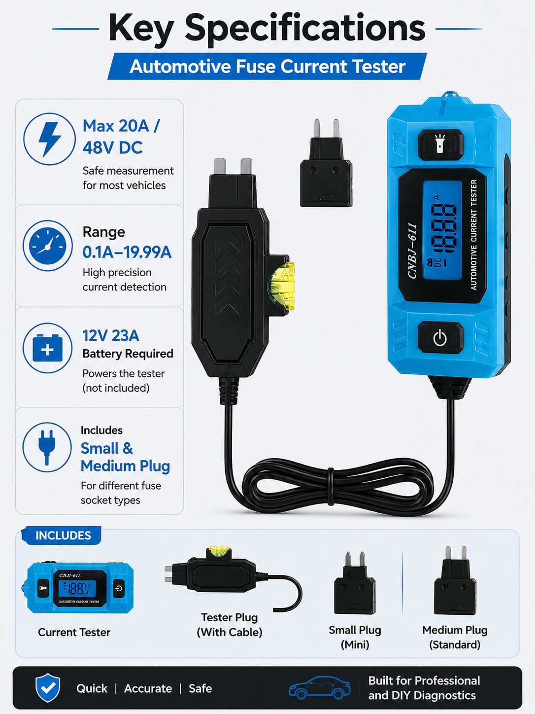 🔧 Garage Essential ✨ Car Circuit Probe Tester — 48V Automotive Voltage & Fuse Tester
