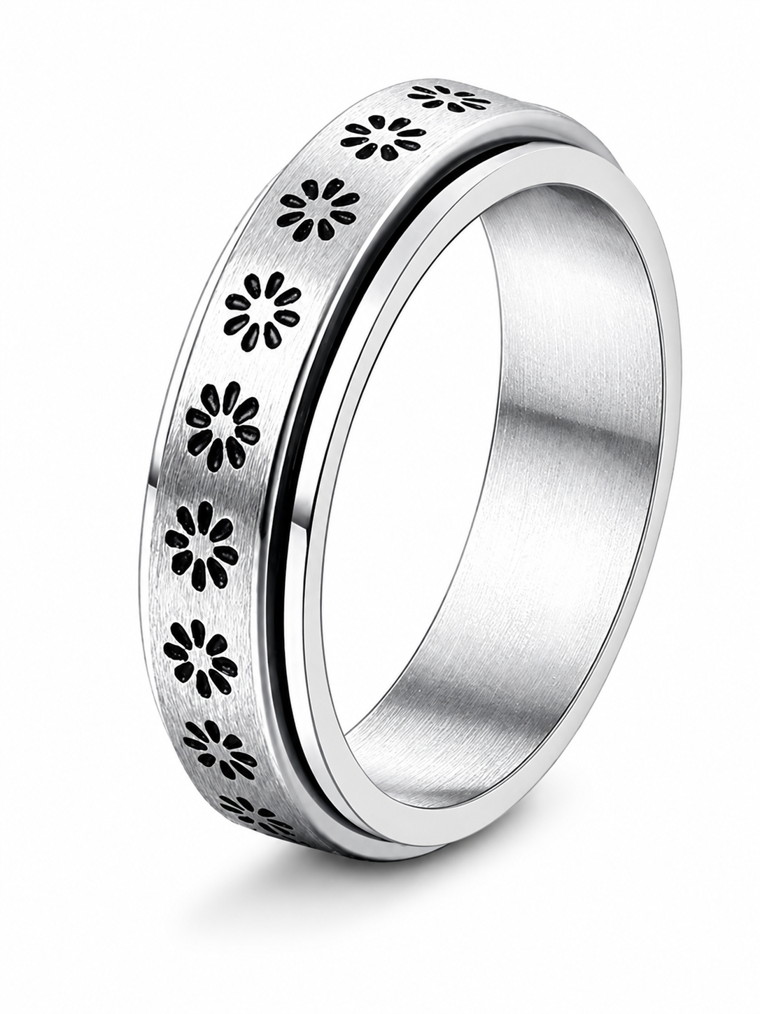 💖 Inspirational Gift ✨ 925 Silver-Plated Christian Spinner Ring with Psalm 46:5 & Holy Cross 🙏