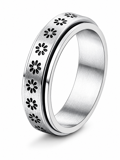 💖 Inspirational Gift ✨ 925 Silver-Plated Christian Spinner Ring with Psalm 46:5 & Holy Cross 🙏