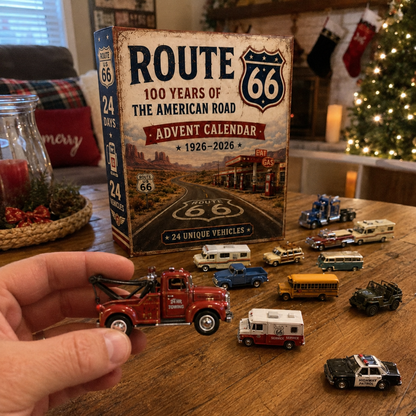 🚗Route 66 Centennial Advent Calendar – 24 Days of American Road Legends | 1926–2026 Collector’s Edition🎄