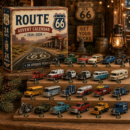🚗Route 66 Centennial Advent Calendar – 24 Days of American Road Legends | 1926–2026 Collector’s Edition🎄
