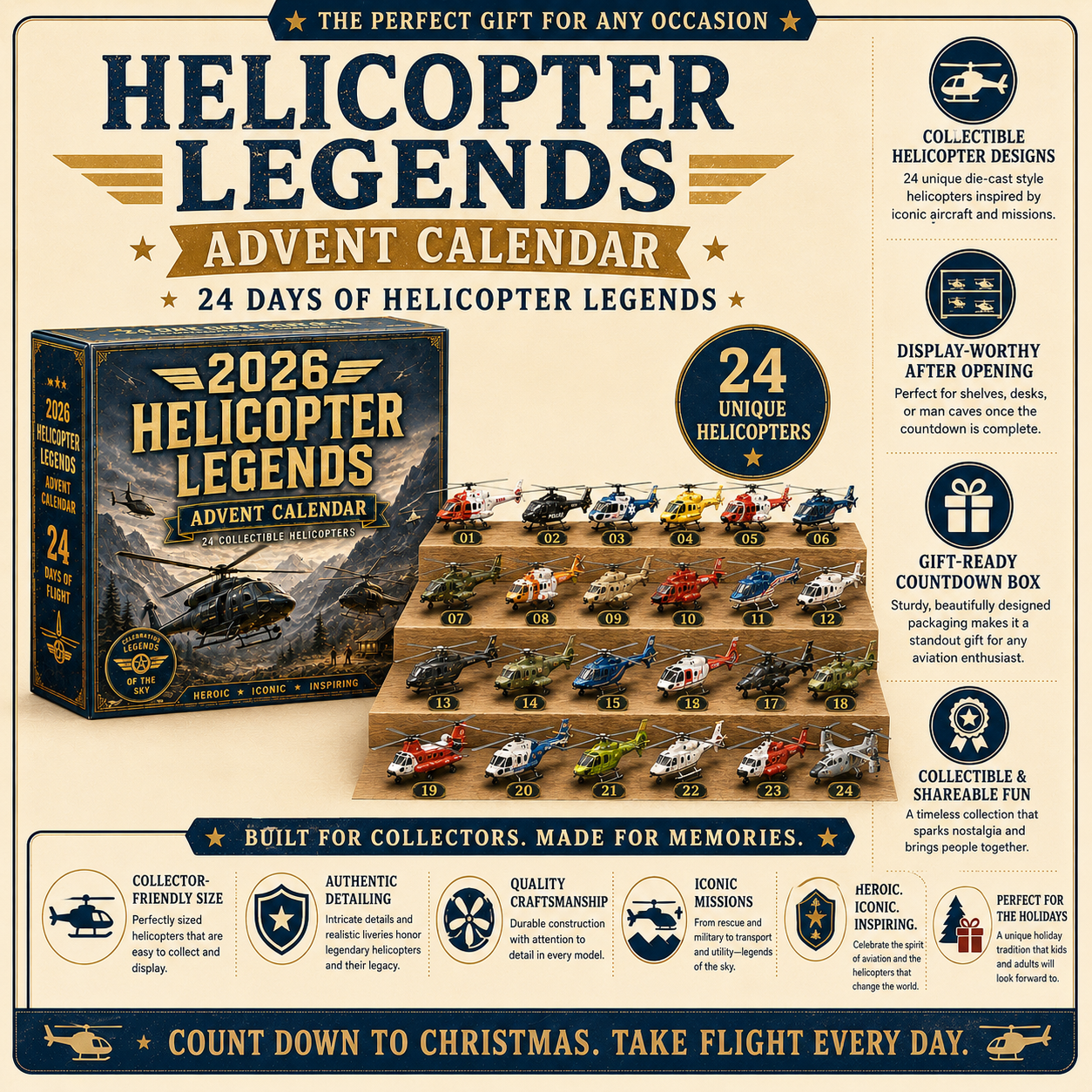 2026 Helicopter Legends Advent Calendar – 24 Days of Collectible Helicopter Surprises