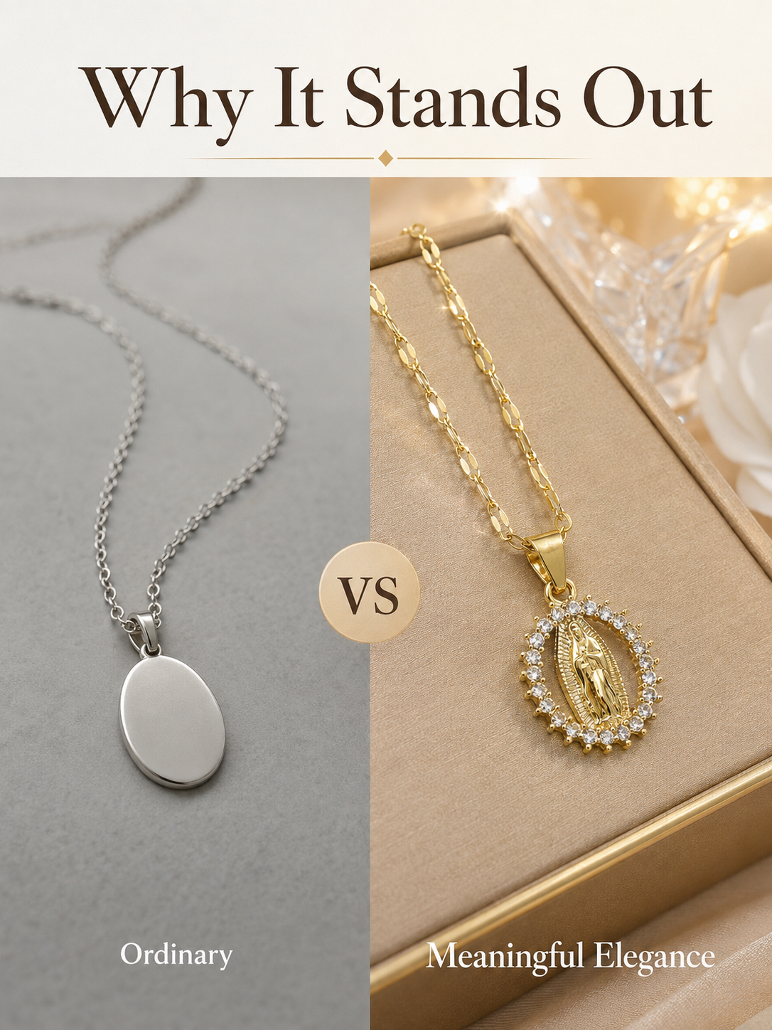🙏 Faith & Grace ✨ Virgin Mary Pendant Necklace with 5A Cubic Zirconia Halo & 316L Stainless Steel Chain