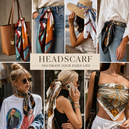 ✨ 4-Piece Premium Satin Square Head Scarf Set (35' x 35') 🧣