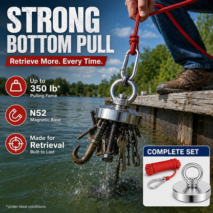 🔥🛠️Heavy Duty Fishing Magnet,Magnet with Countersunk Eyebolt