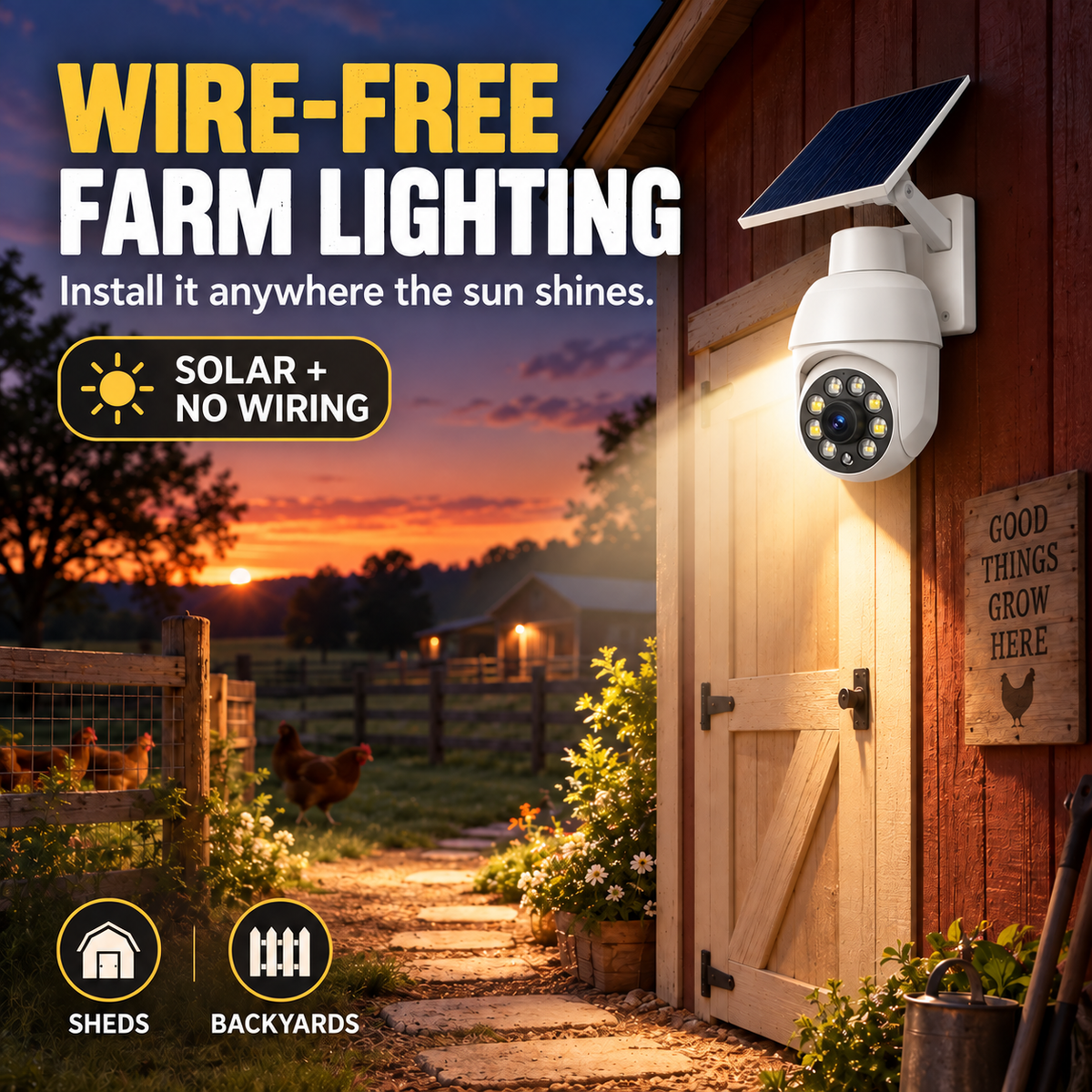 🔥 Solar Powered Simulated Surveillance Camera Street Light
