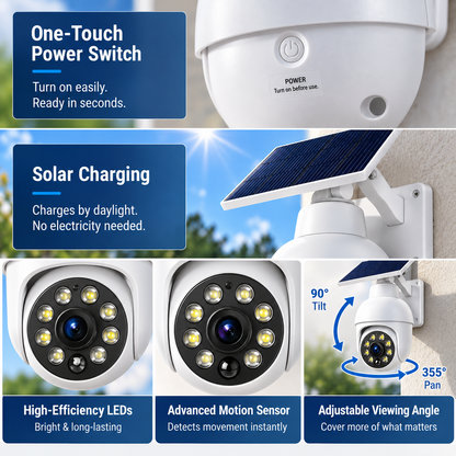 🔥 Solar Powered Simulated Surveillance Camera Street Light