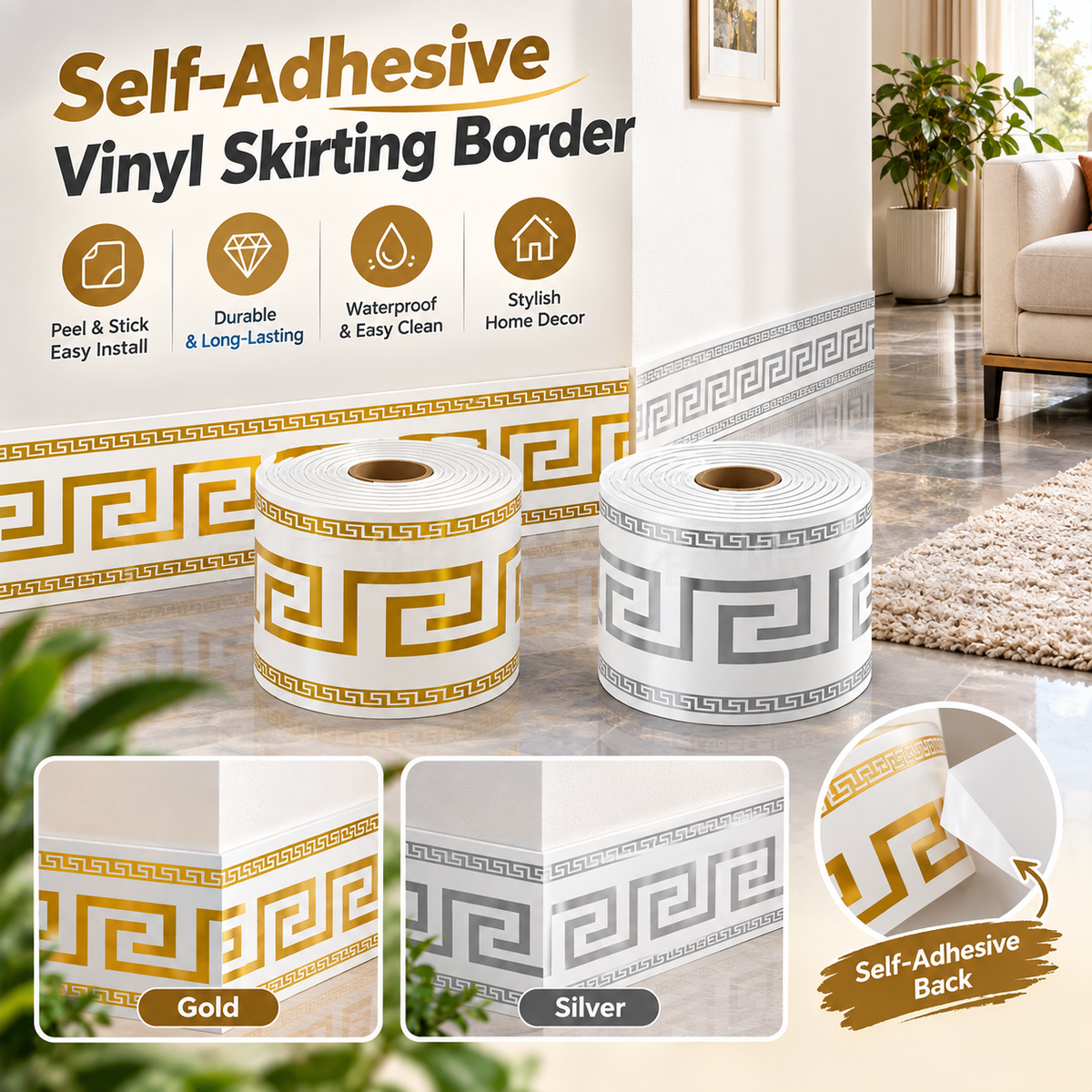 ✨Self-adhesive vinyl skirting trim