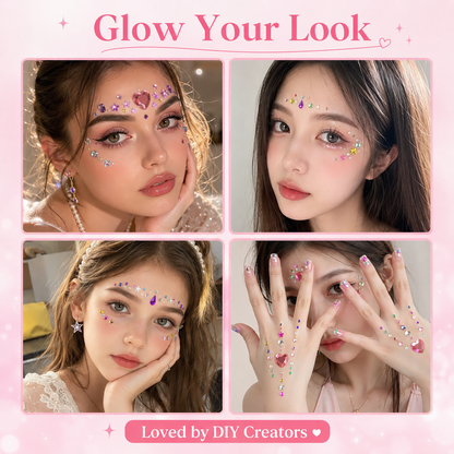 ✨ 3500Pcs Self-Adhesive Rhinestone Sticker Kit – 12 Sheets 3D Gem & Pearl Craft Stickers 💎