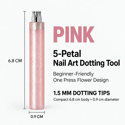 5-Petal Flower Nail Art Stamp | DIY Floral Nail Tool
