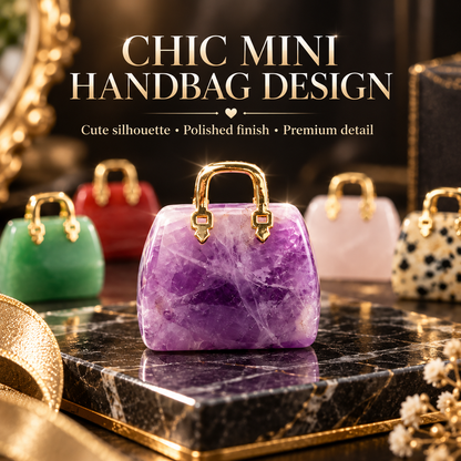 🔮 Mini Natural Crystal Handbag Charms – Lucky Aura Energy DIY Jewelry Pendants ✨