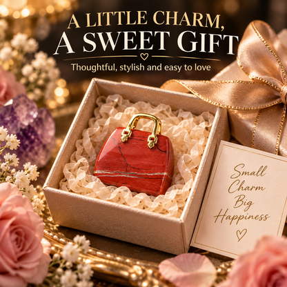 🔮 Mini Natural Crystal Handbag Charms – Lucky Aura Energy DIY Jewelry Pendants ✨