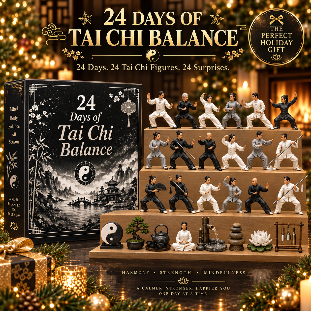 CHRISTMAS KICKOFF 49% OFF - 2026 Days of Tai Chi Balance Blind Box - 24-Day Festive Countdown, Tai Chi Collectible Figures Blind Box - Gift For Tai Chi Lovers