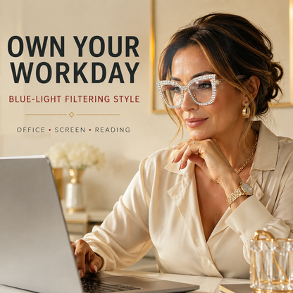 Cat-Eye Reading Glasses with Diamond Accents | Blue Light Blocking
