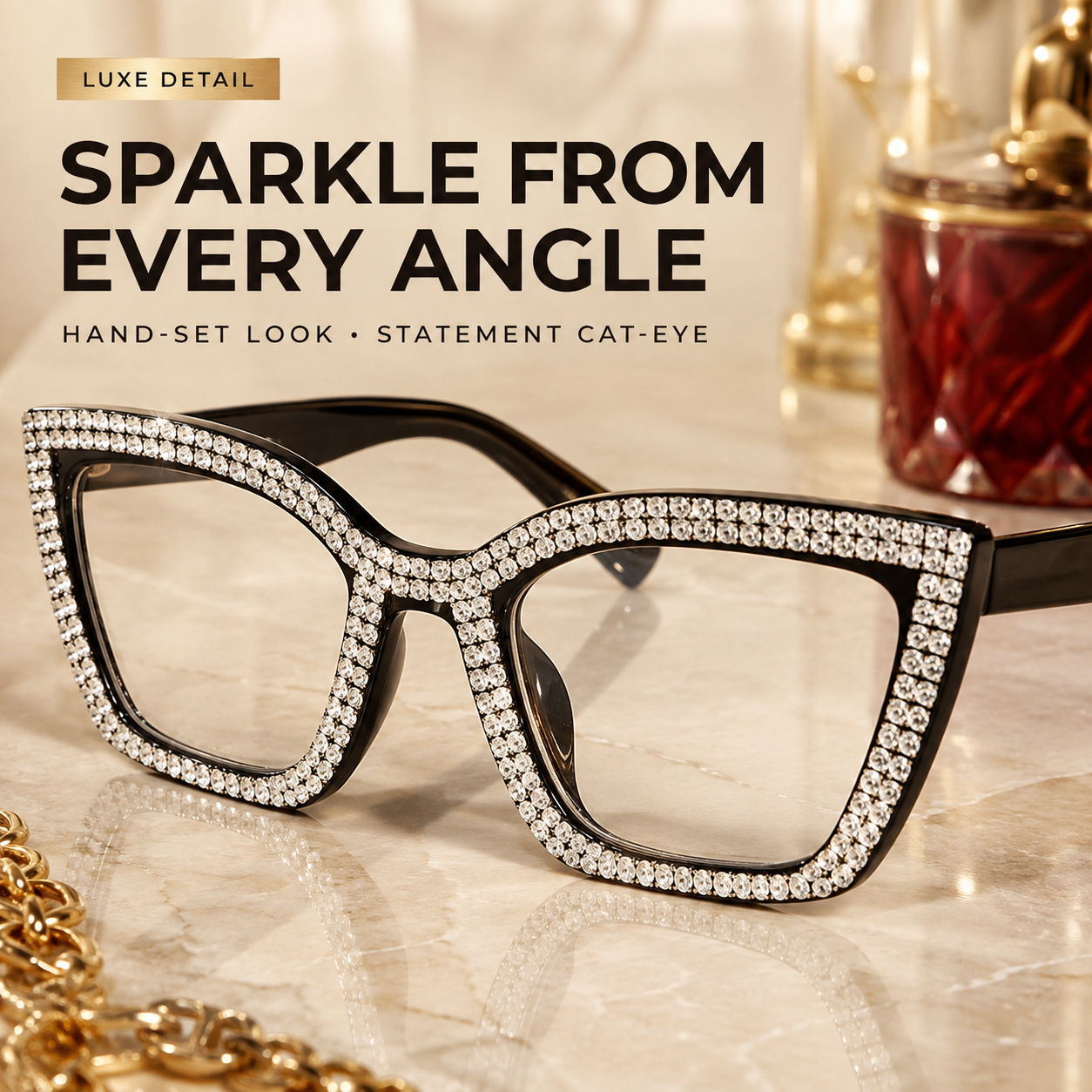 Cat-Eye Reading Glasses with Diamond Accents | Blue Light Blocking