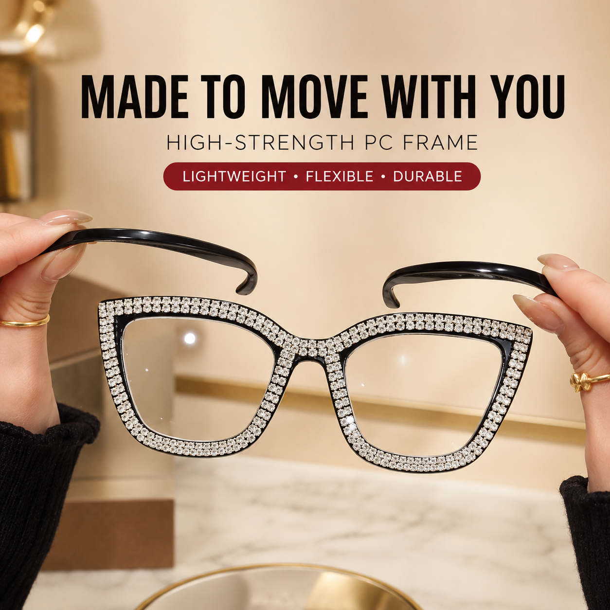 Cat-Eye Reading Glasses with Diamond Accents | Blue Light Blocking